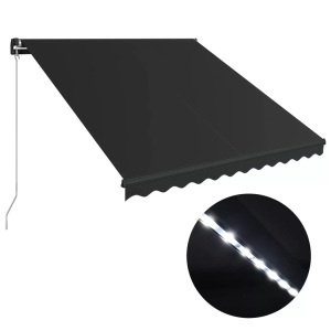 Diverse Hardware, Einziehbare Markise mit LED Handbetrieben 350x250 cm Anthrazit, vidaXL Markise Manuell Einziehbar mit LED 350x250 cm Anthrazit