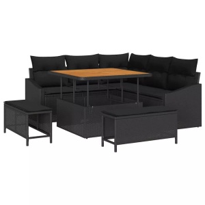 vidaXL, VidaXL - Outdoor-sofa poly-rattan, One Size, Schwarz