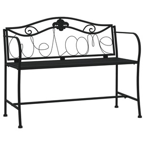 vidaXL, vidaXL 2-Sitzer-Gartenbank 104 cm Schwarz Stahl, vidaXL 2-Sitzer-Gartenbank 104 cm Schwarz Stahl