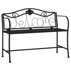 vidaXL, vidaXL 2-Sitzer-Gartenbank 104 cm Schwarz Stahl