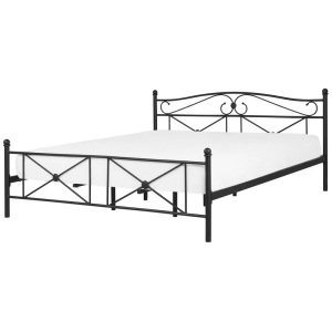 Beliani, Beliani Metallbett schwarz Lattenrost 180 x 200 cm RODEZ, Beliani - Bett mit Lattenrost aus Stahl RODEZ, 180x200 cm, Schwarz