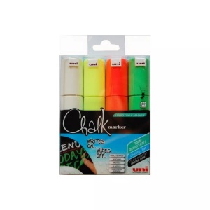 uni-ball, UNI-BALL Chalk Marker 8mm PWE8M.4C.1 4 Farben, Etui