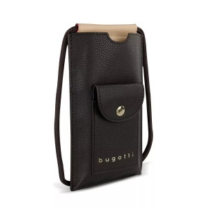Bugatti, bugatti Umhängetasche »ELLA«, Bugatti - Ella Handytasche, dunkelbraun, Schwarz