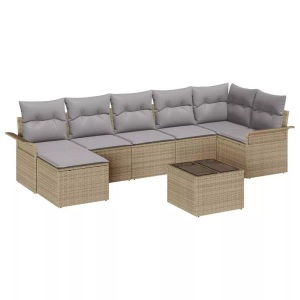 vidaXL, VidaXL - Gartensofa-set poly-rattan, One Size, Beige