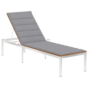 vidaXL, vidaXL Sonnenliege mit Auflage Akazie Massivholz und Edelstahl, vidaXL Sonnenliege mit Auflage Akazie Massivholz und Edelstahl