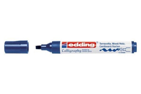 edding, EDDING Filzstift, Kalligraphie 1455, Edding 1455, Permanent Marker, 5mm, blau, 1455-17