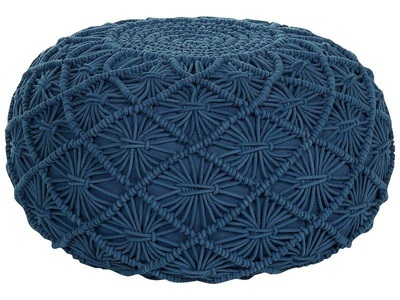 Beliani, Pouf aus Baumwolle Boho BERKANE Pouf aus Baumwolle Boho BERKANE, Beliani - Pouf aus Baumwolle Boho BERKANE, One Size, Blau Bunt