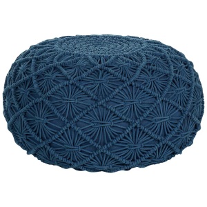 Beliani, Pouf aus Baumwolle Boho BERKANE Pouf aus Baumwolle Boho BERKANE, Beliani - Pouf aus Baumwolle Boho BERKANE, One Size, Blau Bunt