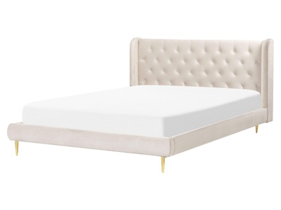 Beliani, Bett mit Lattenrost aus Samtstoff Modern FORBACH Bett mit Lattenrost aus Samtstoff Modern FORBACH