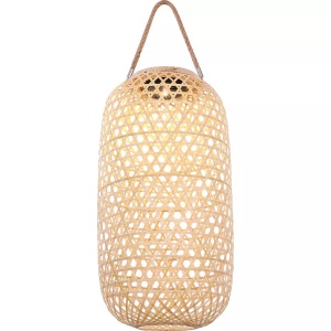 Globo, LED-Solarleuchte 33671 Laterne aus Bambusgeflecht, Solarleuchte Bambus natur 1xLED