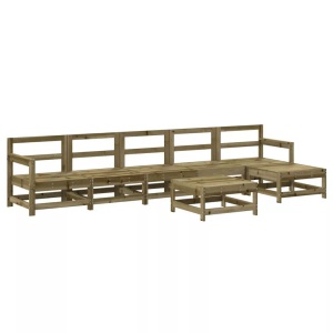 vidaXL, vidaXL 7-tlg. Garten-Lounge-Set Kiefernholz Imprägniert, vidaXL 7-tlg. Garten-Lounge-Set Kiefernholz Imprägniert