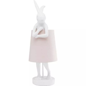 KARE, KARE Animal Rabbit Tischleuchte weiß/rosa, Tischleuchte Animal Rabbit Weiss