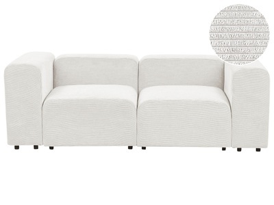 Beliani, 2 Sitzer Sofa aus Cord Modern FALSTERBO 2 Sitzer Sofa aus Cord Modern FALSTERBO, Beliani - 2 Sitzer Sofa aus Cord FALSTERBO, One Size, Schneeweiss