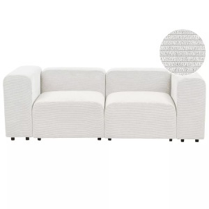 Beliani, 2 Sitzer Sofa aus Cord Modern FALSTERBO 2 Sitzer Sofa aus Cord Modern FALSTERBO, Beliani - 2 Sitzer Sofa aus Cord FALSTERBO, One Size, Schneeweiss