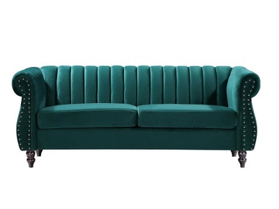 Vente-unique, Chesterfield Sofa 3-Sitzer - Samt - Grün - TRUMBO Chesterfield Sofa 3-Sitzer - Samt - Grün - TRUMBO, Vente-unique - Chesterfield-Sofa - 3-Sitzer - Samt - Smaragdgrün - TRUMBO, One Size