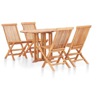Diverse Hardware, 5-tlg. Garten-Essgruppe Klappbar Massivholz Teak