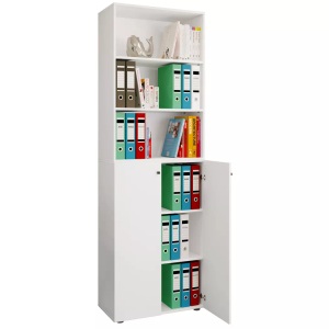 VCM, Büroschrank Bücher Ordner Aktenschrank Büromöbel Schrank Lona 6-fach Drehtüren Regal Unisex Weiss ONE SIZE