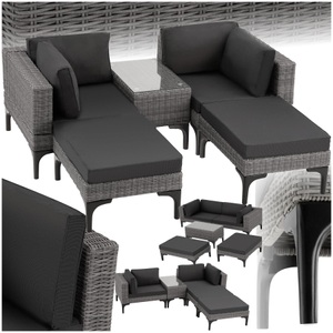 TecTake, Rattan Lounge mit Aluminiumgestell Bellaria Rattan Lounge mit Aluminiumgestell Bellaria