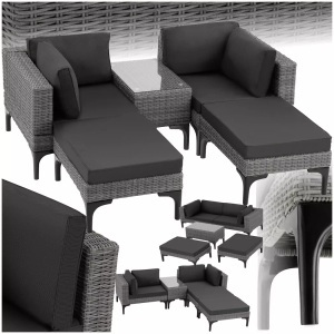 TecTake, Rattan Lounge mit Aluminiumgestell Bellaria Rattan Lounge mit Aluminiumgestell Bellaria