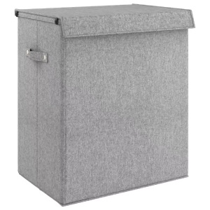 vidaXL, vidaXL Faltbarer Wäschekorb Grau 51x34,5x59 cm Leinenimitat Stoff, vidaXL Faltbarer Wäschekorb Grau 51x34,5x59 cm Leinenimitat Stoff