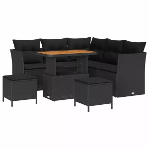 vidaXL, VidaXL - Garten-sofa poly-rattan, One Size, Schwarz