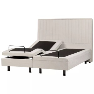 Beliani, Bett mit Lattenrost aus Polyester Klassisch DUKE II Bett mit Lattenrost aus Polyester Klassisch DUKE II