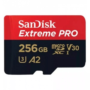 undefined, SanDisk Extreme PRO 256 GB MicroSDXC UHS-I Klasse 10, SANDISK Extreme PRO (UHS-I) - Micro-SDXC-Speicherkarte (256 GB, 200 MB/s, Rot/Schwarz)