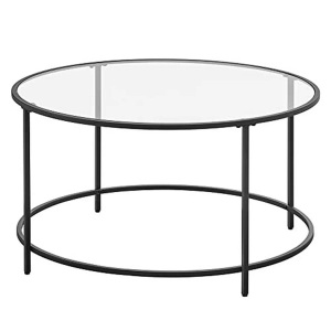 undefined, Couchtish CRYSTAL VASAGLE 84x84x45.5cm schwarz