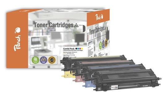 Peach, Peach Spar Pack Tonermodule kompatibel zu Brother TN-135, Peach B135 4 Toner XL (bk, c/m/y) ersetzt Brother TN-135 für z.B. Brother DCP -9040 CN, Brother DCP -9042 CDN, Brother DCP -9042 CN