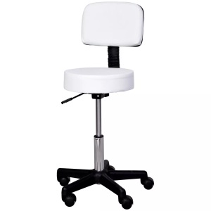 Northio, Northio - Arbeitshocker Rollhocker Drehhocker höhenverstellbar mit Lehne, Büro, Weiß, ?35 x H72-84 cm, Northio - Arbeitshocker Rollhocker Drehhocker höhenverstellbar mit Lehne, Büro, Weiß, ?35 x H72-84 cm