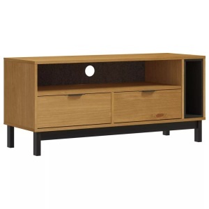 vidaXL, vidaXL TV-Schrank FLAM 110x40x50 cm Massivholz Kiefer, VidaXL - Tv-schrank kiefernholz, One Size, Braun