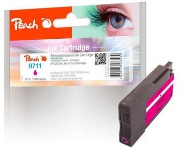 Peach, Peach Tintenpatrone magenta kompatibel zu HP No. 711, CZ131AE, Peach HP 711 M Druckerpatrone ma ersetzt HP No. 711 M, CZ131AE für z.B. HP DesignJet T 120, HP DesignJet T 520, HP DesignJet T 520 24 Inch