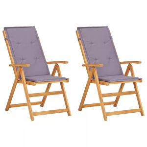 vidaXL, vidaXL Verstellbare Gartenstühle 2 Stk. Braun Massivholz Akazie