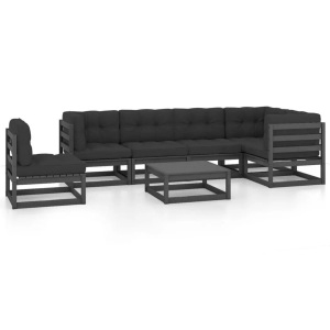 vidaXL, vidaXL 7-tlg. Garten-Lounge-Set mit Kissen Massivholz Kiefer, vidaXL 7-tlg. Garten-Lounge-Set mit Kissen Massivholz Kiefer