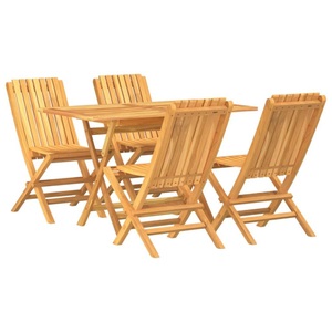 vidaXL, vidaXL 5-tlg. Garten-Essgruppe Massivholz Teak, vidaXL 5-tlg. Garten-Essgruppe Massivholz Teak