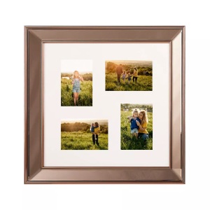 Beliani, 4er-Fotorahmen aus Glas Modern DABOLA 4er-Fotorahmen aus Glas Modern DABOLA, Beliani - Fotorahmen aus Glas Glamourös DABOLA, One Size, Ocker