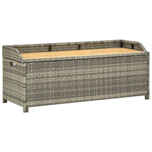 Diverse Hardware, Gartenbank mit Stauraum 120 cm Poly Rattan Grau