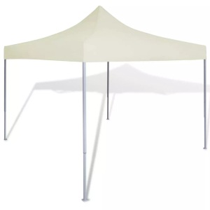 vidaXL, vidaXL Partyzelt Überdachung faltbar 3 x 3 m Cremeweiß, vidaXL Faltzelt 3x3 m Creme