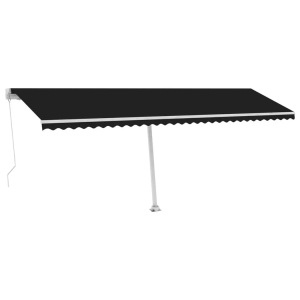 vidaXL, vidaXL Standmarkise Einziehbar Handbetrieben 600x300 cm Anthrazit, vidaXL Standmarkise Manuell Einziehbar 600x300 cm Anthrazit