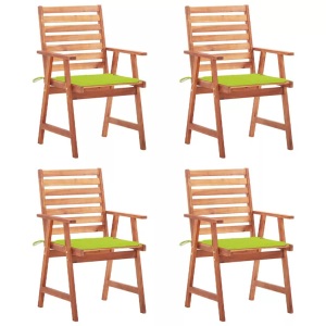 vidaXL, vidaXL Garten-Essstühle 4 Stk. mit Kissen Massivholz Akazie, vidaXL Garten-Essstühle 4 Stk. mit Kissen Massivholz Akazie
