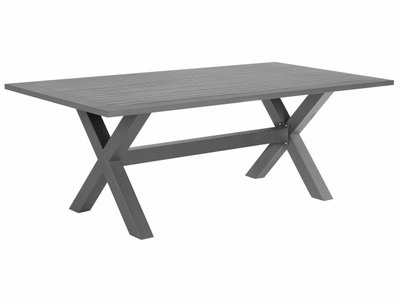 Beliani, Beliani Gartentisch Aluminium grau 200 x 105 cm CASCAIS, Beliani - Gartentisch aus Aluminium Industriell CASCAIS, One Size, Taubengrau