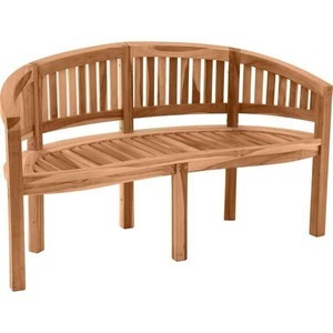 Mobilia, Mobilia - Gartensitzbank in Bananenform, 150 cm, Teak - natur, Gartenbank halbrund Teak 150