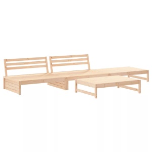 vidaXL, vidaXL 4-tlg. Garten-Lounge-Set Massivholz Kiefer, vidaXL 4-tlg. Garten-Lounge-Set Massivholz Kiefer