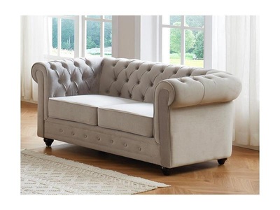 Vente-unique, Sofa 2Sitzer Samt CHESTERFIELD Sofa 2Sitzer Samt CHESTERFIELD, Vente-unique - Sofa 2Sitzer Samt CHESTERFIELD, One Size, Grau
