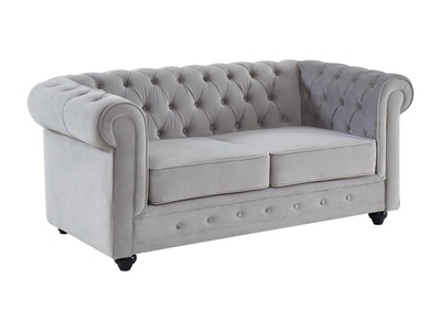 Vente-unique, Sofa 2Sitzer Samt CHESTERFIELD Sofa 2Sitzer Samt CHESTERFIELD, Vente-unique - Sofa 2Sitzer Samt CHESTERFIELD, One Size, Grau