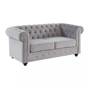 Vente-unique, Sofa 2Sitzer Samt CHESTERFIELD Sofa 2Sitzer Samt CHESTERFIELD, Vente-unique - Sofa 2Sitzer Samt CHESTERFIELD, One Size, Grau