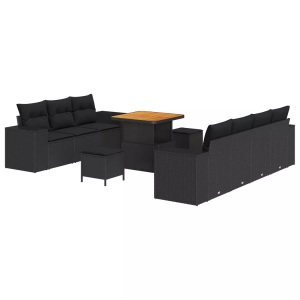 vidaXL, VidaXL - Garten-sofa massivholz akazie, One Size, Schwarz