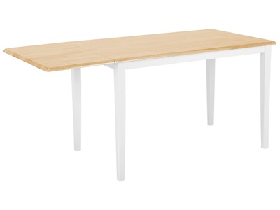 Beliani, Beliani Esstisch Holz weiss 119 x 75 cm verlängerbar LOUISIANA, Beliani - Ausziehbarer Esstisch aus Gummibaumholz Klassisch LOUISIANA, One Size, Weiss Bunt
