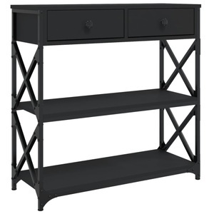 vidaXL, vidaXL Konsolentisch Schwarz 75x28x75 cm Holzwerkstoff, vidaXL Konsolentisch Schwarz 75x28x75 cm Holzwerkstoff