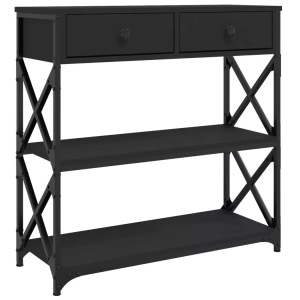vidaXL, vidaXL Konsolentisch Schwarz 75x28x75 cm Holzwerkstoff, vidaXL Konsolentisch Schwarz 75x28x75 cm Holzwerkstoff
